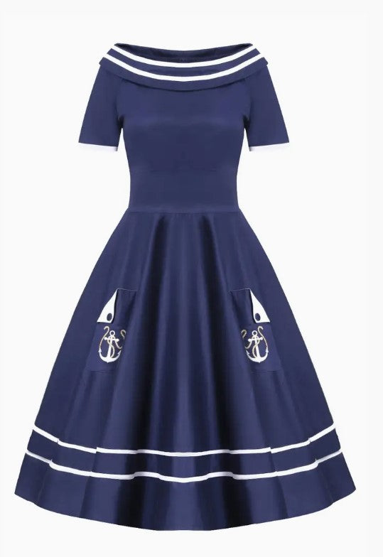 Vestido Náutico com Âncora