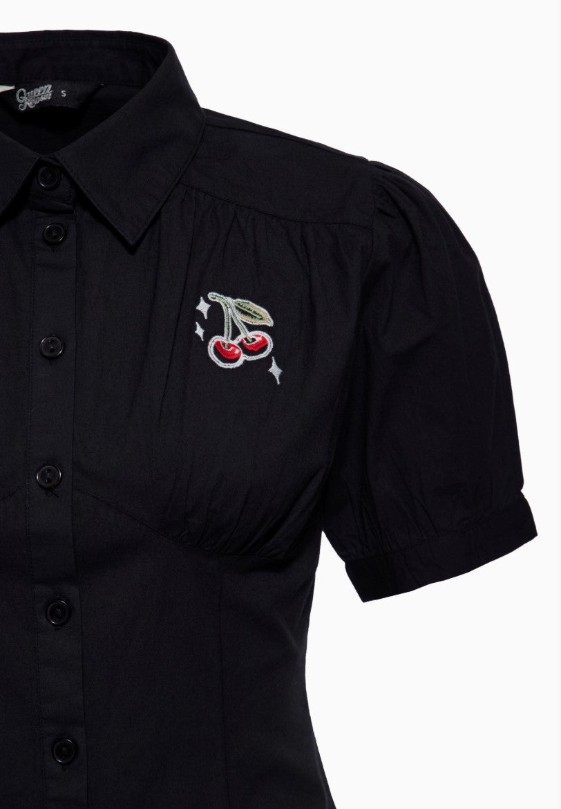 Blusa 'Cherry' em Preto