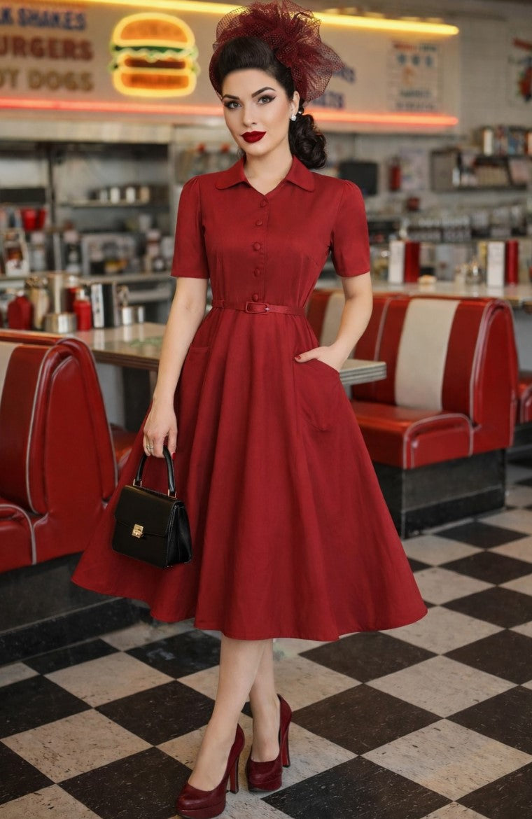 Vestido Borgonha Mabel