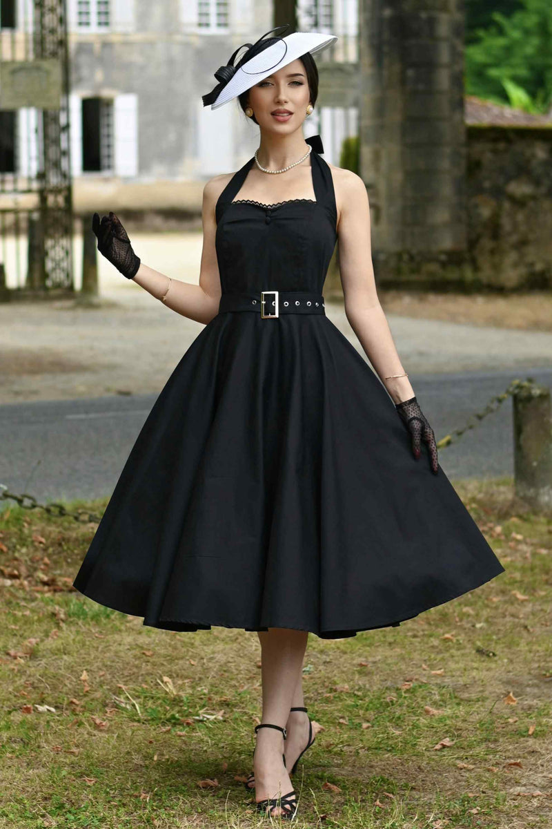 Vestido Halter preto