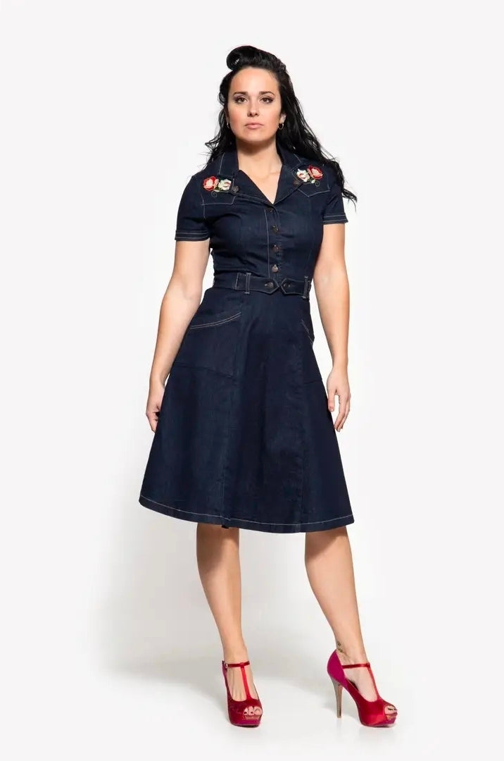 Vestido ganga bordado