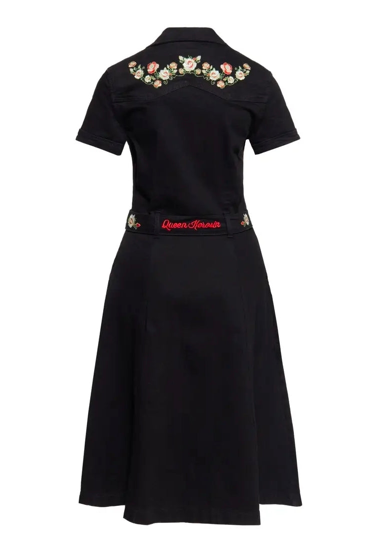Vestido ganga bordado