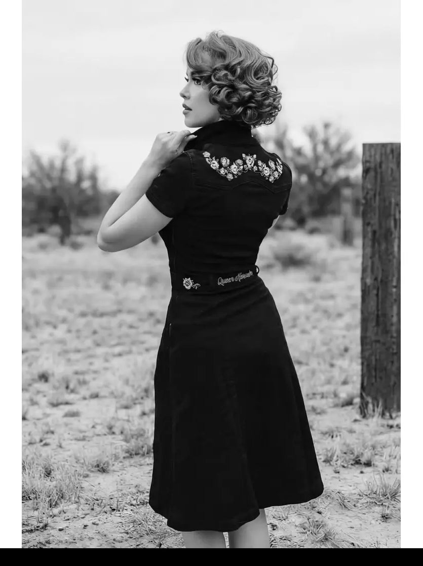 Vestido ganga bordado